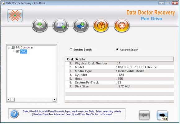 Screenshot of Data Doctor Recovery USB Drive