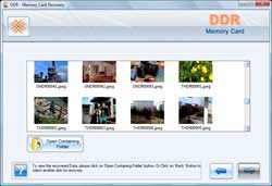 Memory card data recovery software screenshot